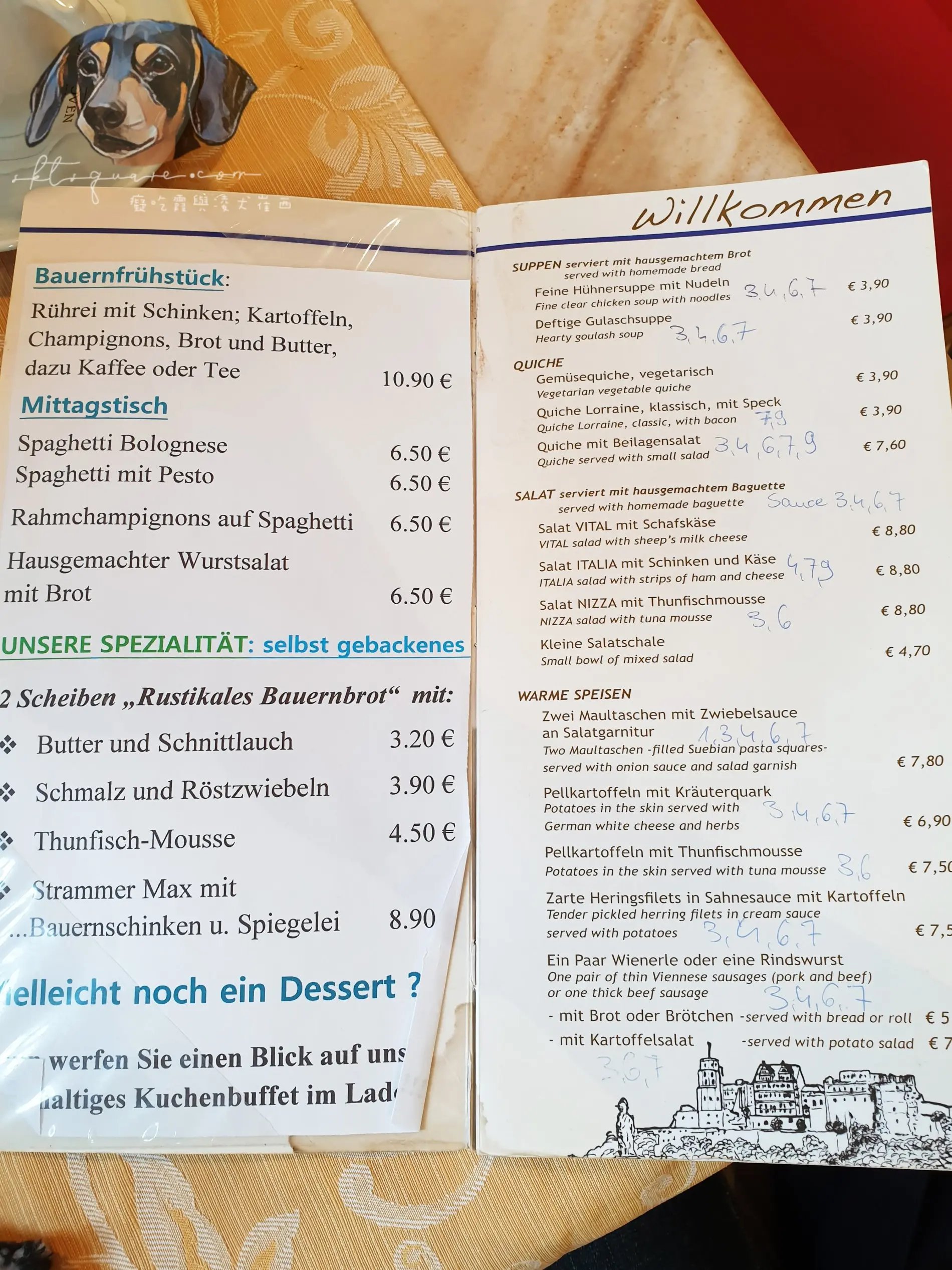 CAFE GUNDEL Heidelberger 海德堡 咖啡廳 菜單 德國 20190614 155746 浮水